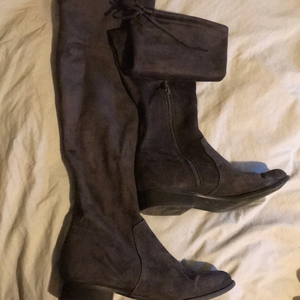 Burgundy Over the Knee flat boots size 11